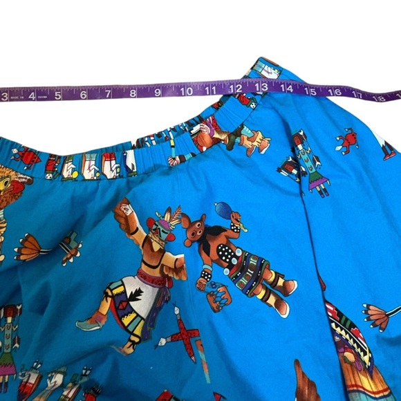 Vintage The Great American Square Dance Company Blue SW Aztec Circle Skirt - Picture 12 of 15